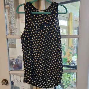 Pleione Black and Yellow Elephant Print Top